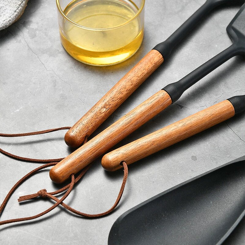 Silicone Kitchenware Set Manufacturer - OEM/ODM Custom 7 Piece Wooden Handle Utensils Set