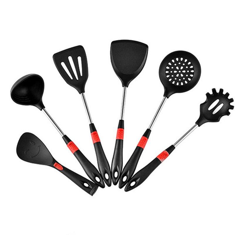 Stainless Steel Silicone Utensils Set Factory - OEM/ODM Custom Stainless Steel Silicone Kitchen Accessories Spatula Set