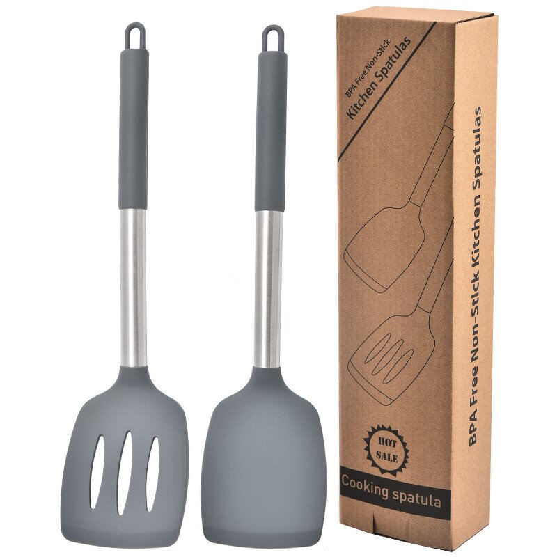 Silicone Spatula Factory - OEM/ODM Custom 2Pcs High Quality Heat-Resistant Silicone Spatula Turner