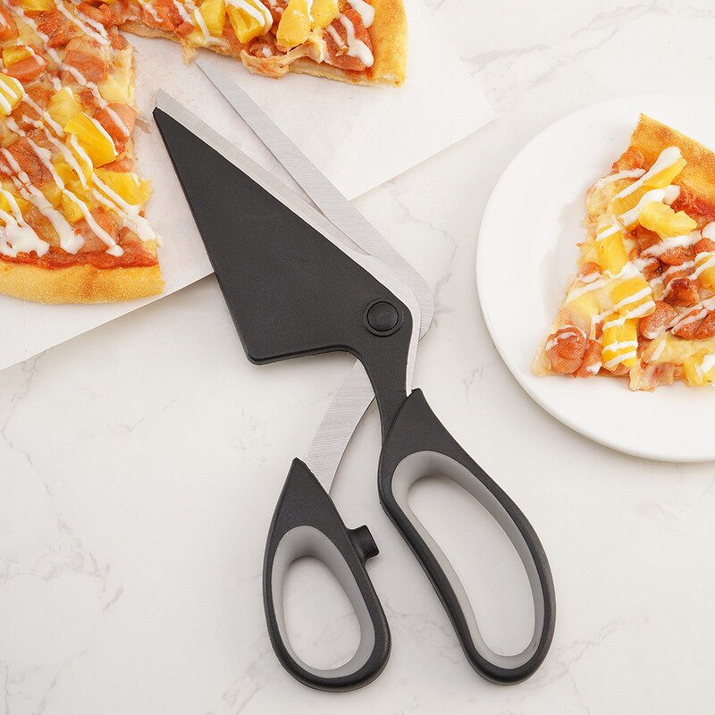 Pizza Scissors Cutter Manufacturer - OEM/ODM Custom Kitchen Accessories Stainless Steel One-Handed 2 in 1 Pizza Scissors Cutter