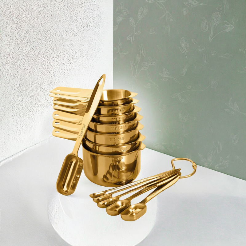 Stainless Steel Measuring Spoon Cups Set Manufacturer - OEM/ODM Custom All in One Stainless Steel Rose Gold Measuring Set