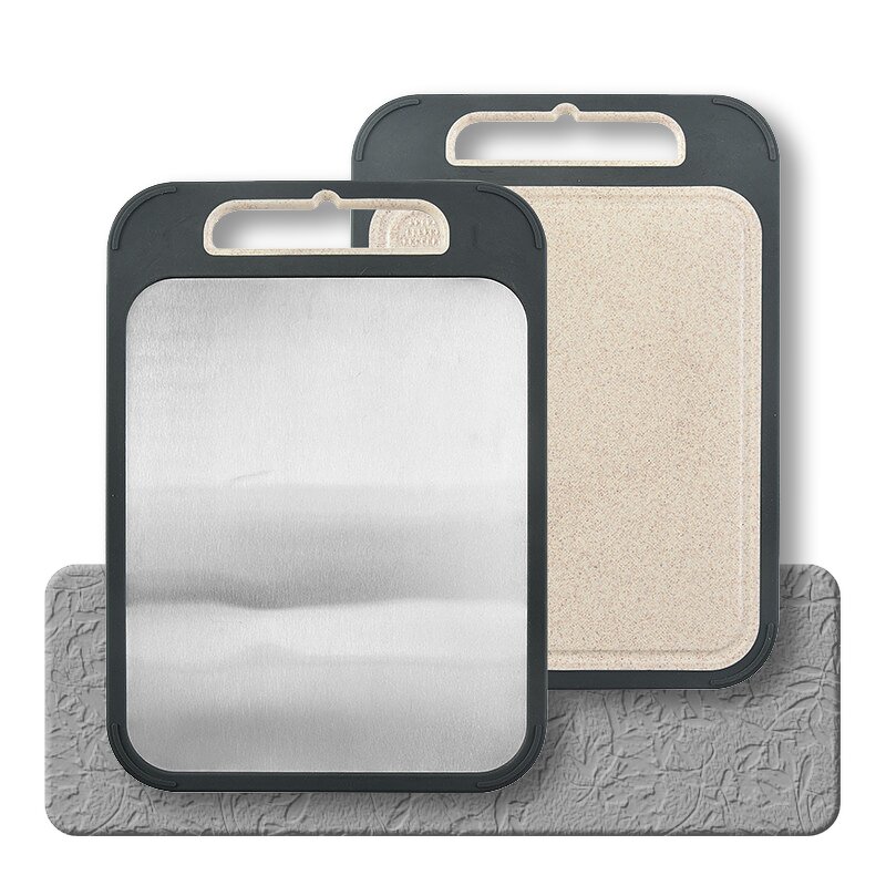 Double Sided Chopping Board Manufacturer - OEM/ODM Custom Kitchen Accessories Double Sided Wheat Straw Plastic Chopping Board