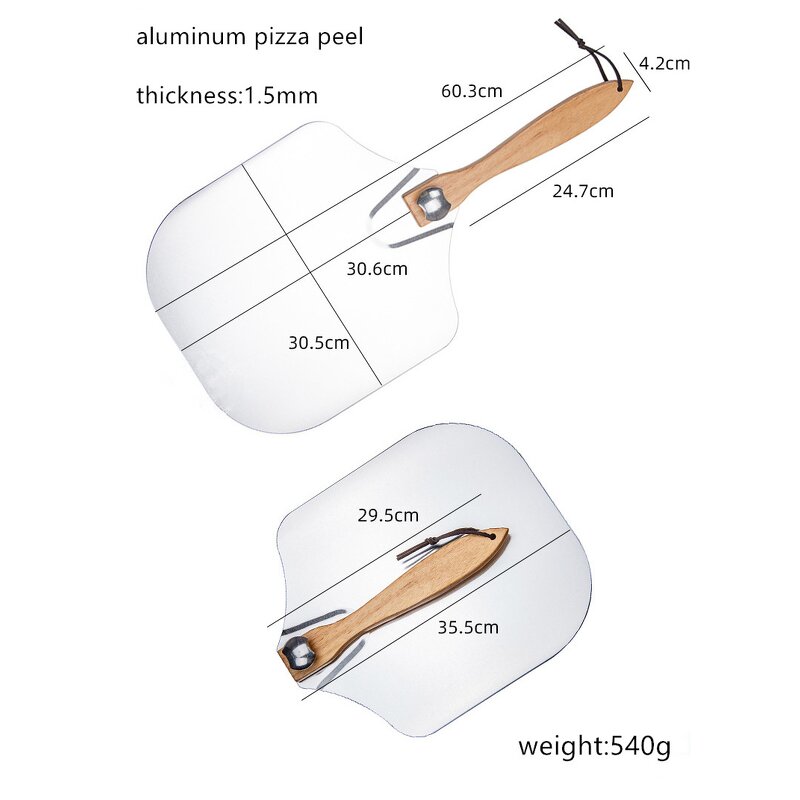 Rocker Cutter Pizza Peel Set Manufacturer - OEM/ODM Custom Rocker Cutter Foldable Wooden Handle Pie Paddle Pizza Peel Set