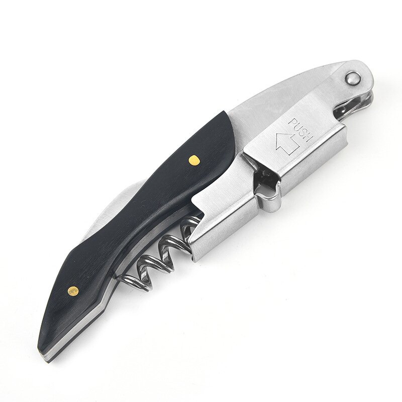 Wine Opener Gift Box Manufacturer - OEM/ODM Custom Kitchen Gadgets Wooden Stainless Steel Wine Opener with Gift Box