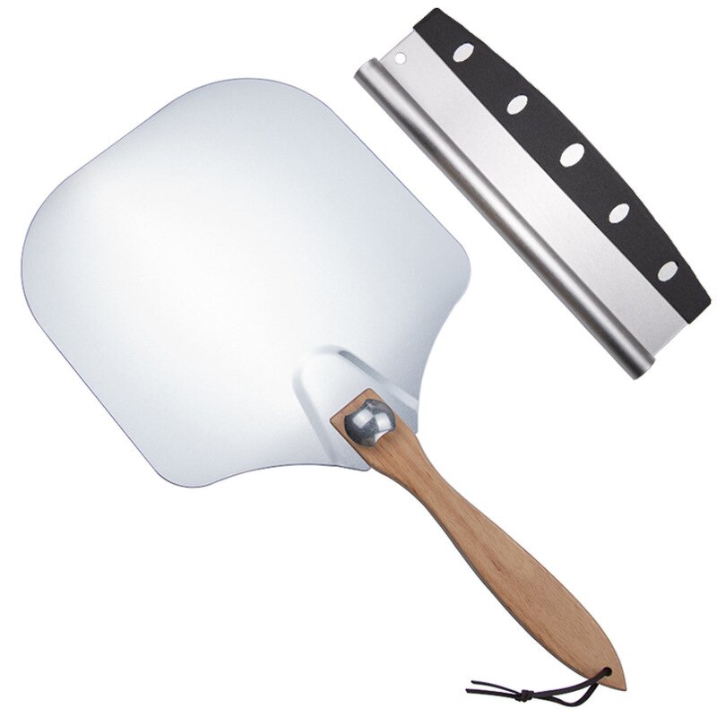 Rocker Cutter Pizza Peel Set Manufacturer - OEM/ODM Custom Rocker Cutter Foldable Wooden Handle Pie Paddle Pizza Peel Set