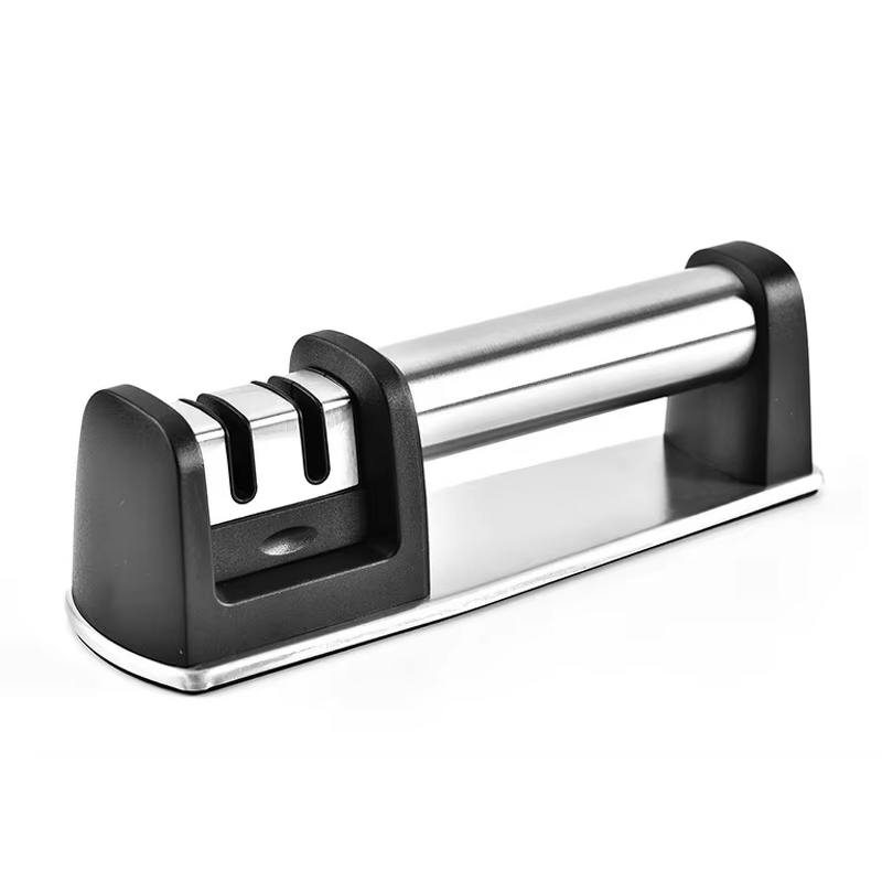 Knife Sharpener Factory - OEM/ODM Custom Kitchen Accessories 2 Stage Stainless Steel Black Knife Sharpener