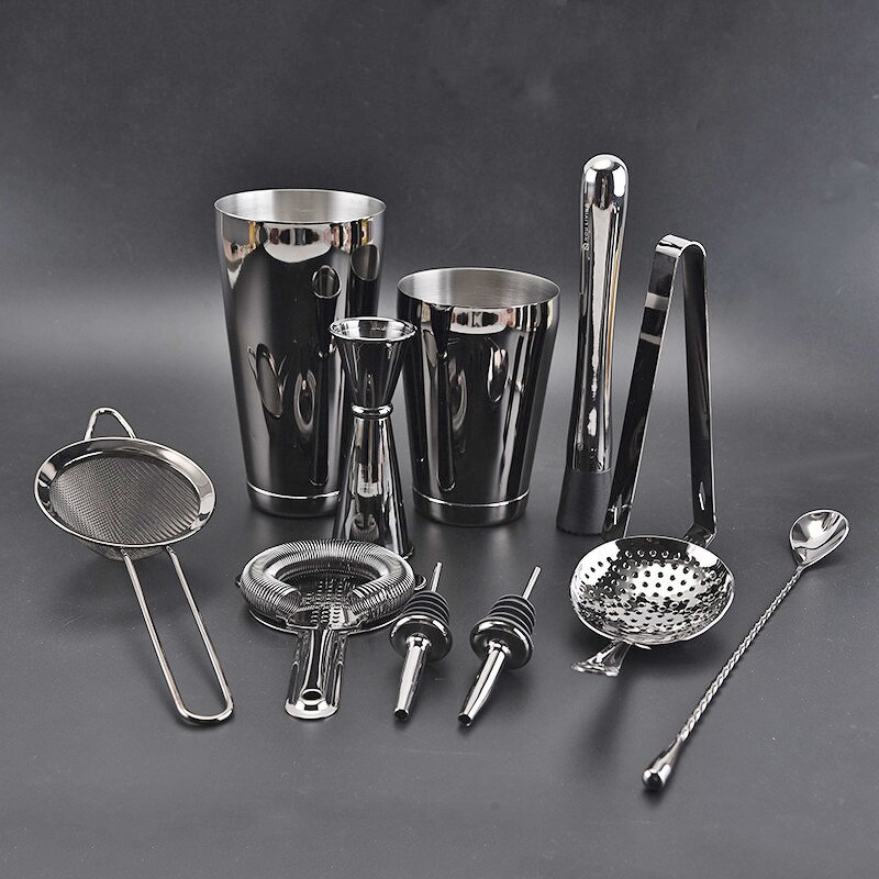 Cocktail Shaker Set Manufacturer - OEM/ODM Custom Cocktail Shaker Set Bartender Kit Boston Shaker Bar Tools Set