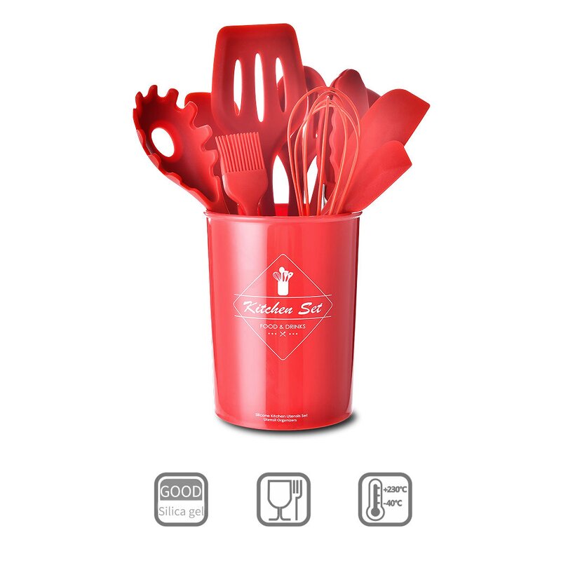Silicone Utensil Set Manufacturer - OEM/ODM Custom Hot Selling Kitchen Accessories 11pcs Silicone Utensil Set