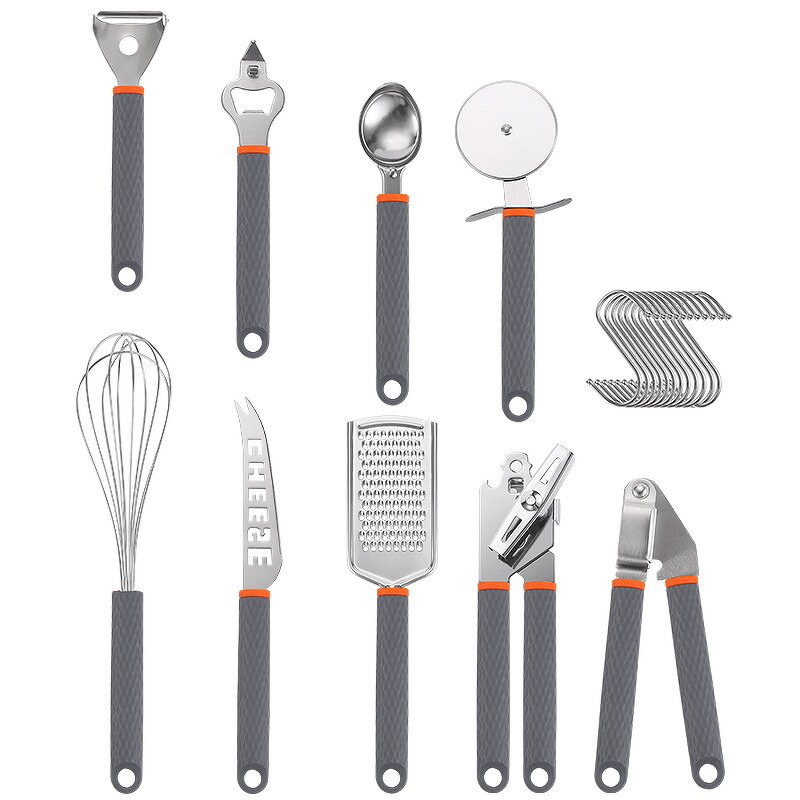 Kitchen Cooking Set Manufacturer - OEM/ODM Custom Factory Wholesale Garlic Press Pizza Cutter Stainless Steel Kitchen Gadgets