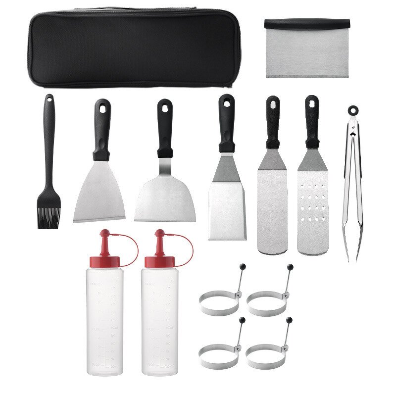BBQ Grill Spatula Set Manufacturer - OEM/ODM Custom Home Kitchen Gadgets Camping Outdoor BBQ Grill Spatula Flat Top Kit Set