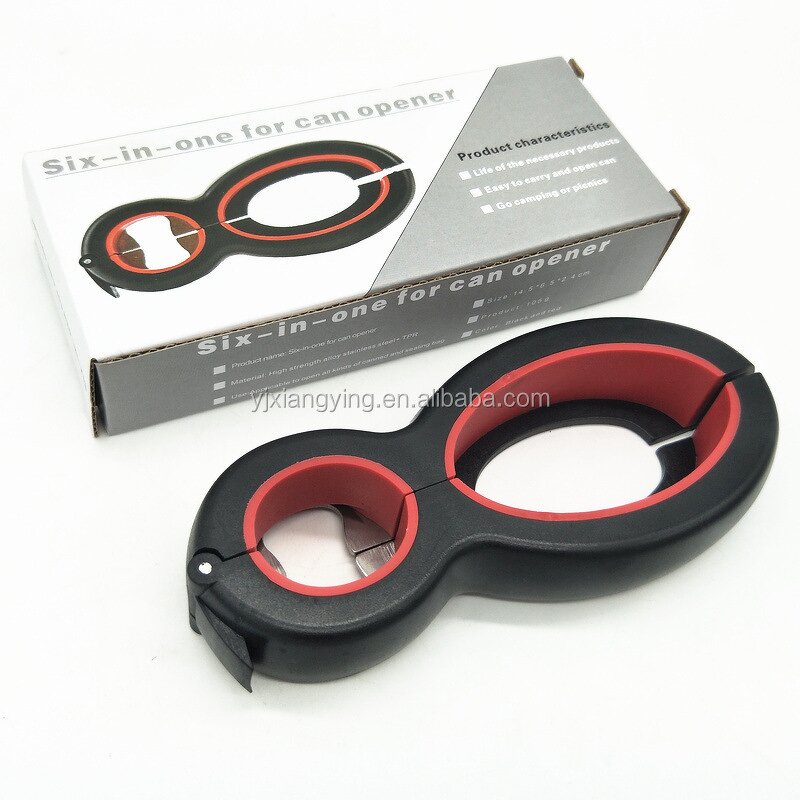 Can Opener Factory - OEM/ODM Custom Kitchen Accessories 6 in 1 Bottle Jar Can Opener Multi Opener