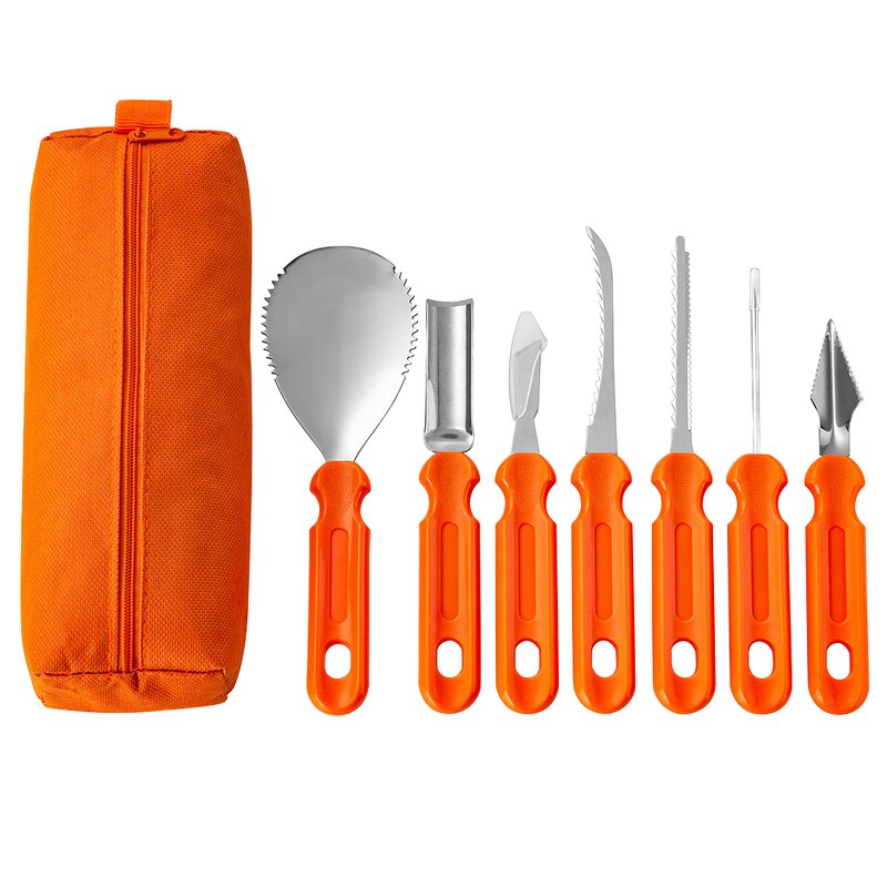 Halloween Pumpkin Carving Kits Manufacturer - OEM/ODM Custom Top Seller 7PCS Halloween Pumpkin Carving Kits Metal PP Plastic