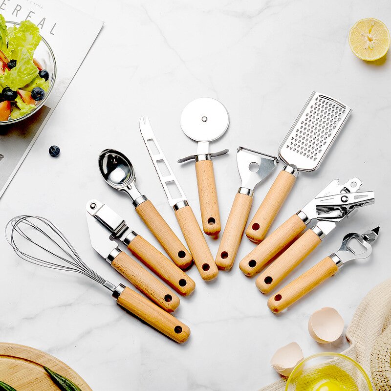 Smart Kitchen Tools Set Manufacturer - OEM/ODM Custom Smart Home Cooking New Kitchen Tools Stainless Steel Customized 9 Pcs