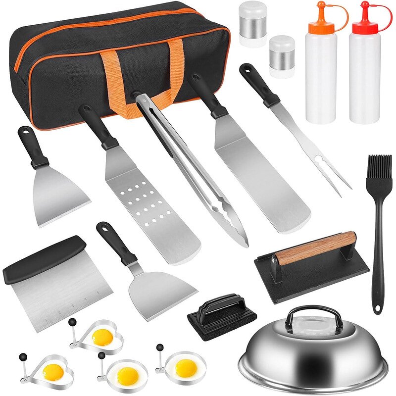 Grill Spatula Accessories Kit Set Factory - OEM/ODM Custom Grill Spatula Flat Top Griddle Accessories Kit Set for Outdoor
