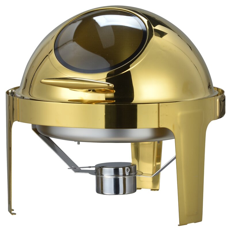 Chaffing Dish Buffet Food Warmer Manufacturer - Cook Dinnerware Stainless Steel Round 6L Hotel Luxury Silver Buffet Set