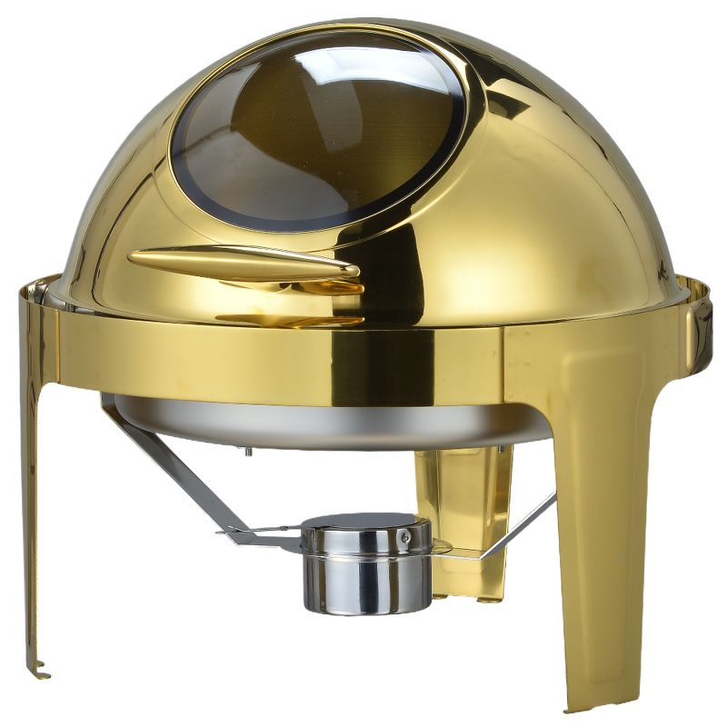 Food Warmers Factory - Home Kitchenware Visible Window Stainless Steel Round 6L Luxury Silver Food Chafers
