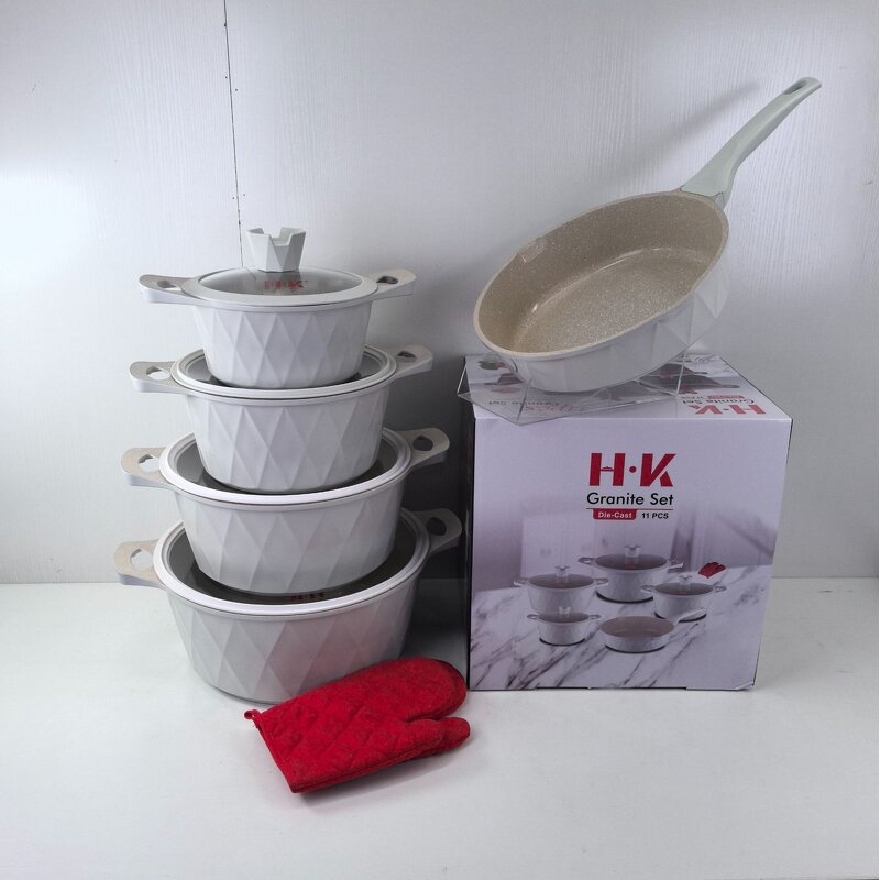 Detachable Handle Cookware Set Manufacturer - Home Party 11pcs 20+24+28+32+28cm With Glove Aluminium Alloy Pot Set