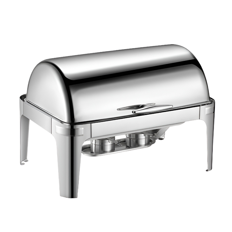 Food Display Warmer Manufacturer - Household Luxury Stainless Steel 9L Rectangle Silver Hot Pot Food Warmer Set