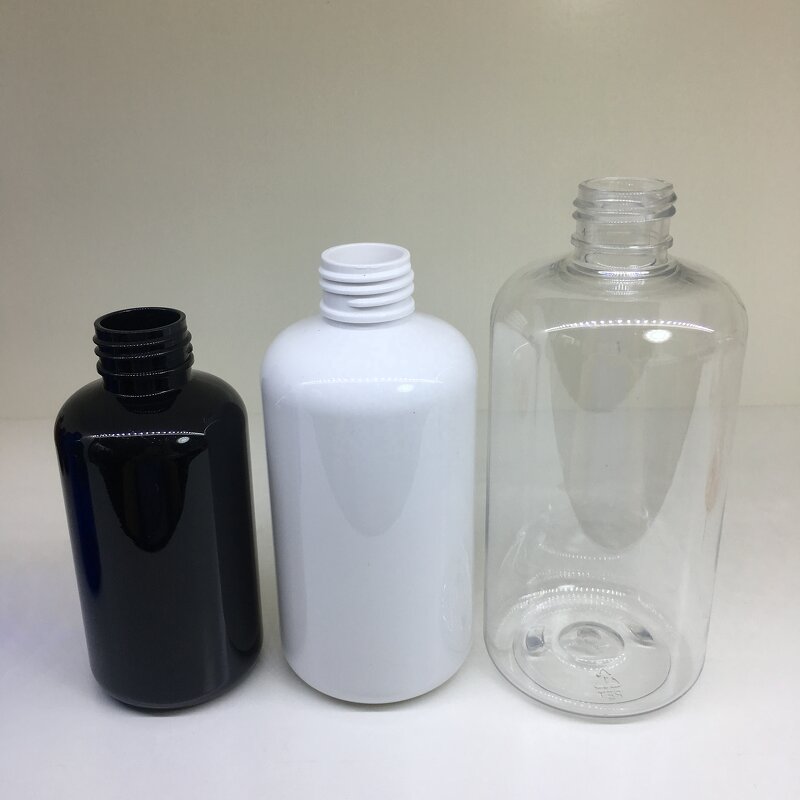 Amber PET Bottles Manufacturer - OEM/ODM Custom 16oz 500ml Amber PET Boston Rounds with Black Lotion Pumps