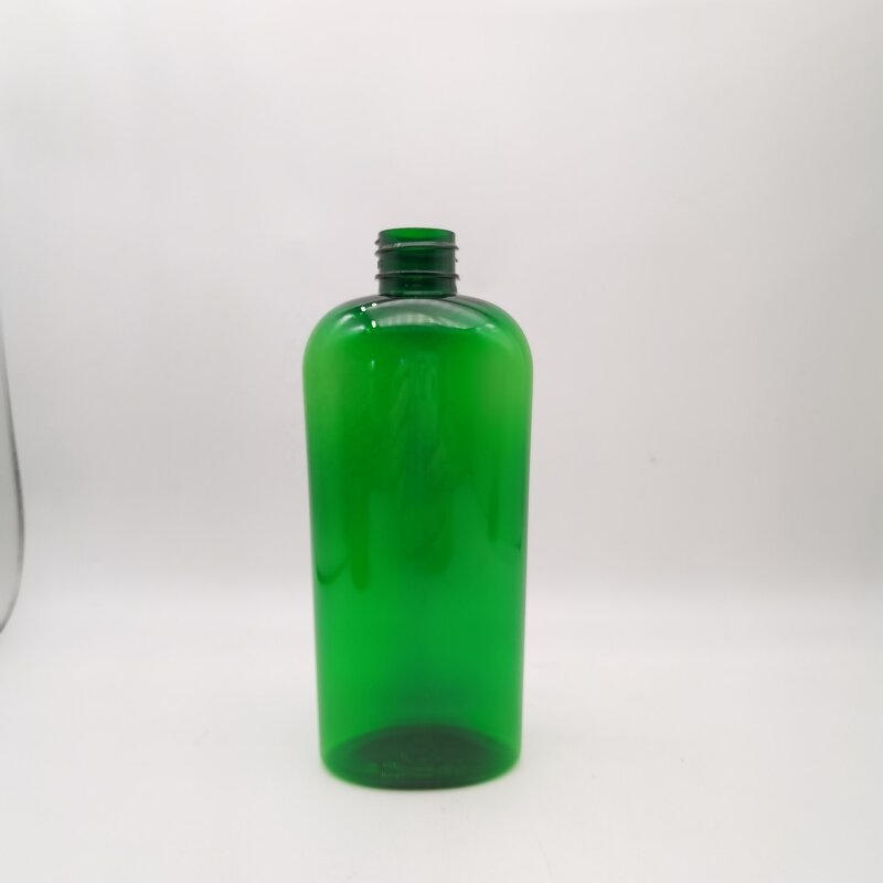 Green Oval PET Bottle Factory - OEM/ODM Custom 200ML Green Oval PET Bottle for Shampoo