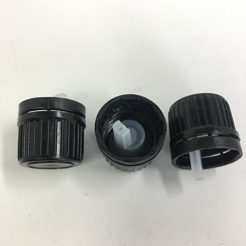 Tamper Evident Dropper Cap Factory - OEM/ODM Custom 18mm Black Tamper Evident Dropper Cap for Essential Oil Aromatherapy