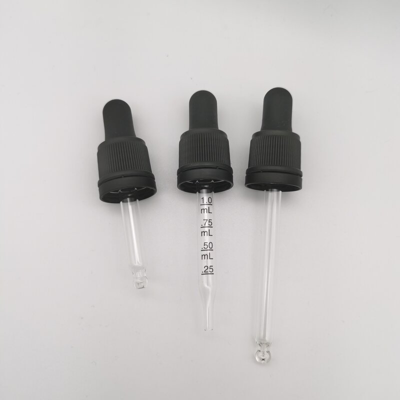 Glass Dropper Cap Manufacturer - OEM/ODM Custom 18/410 Tamper Evident Glass Dropper Cap for Essential Oil Bottles