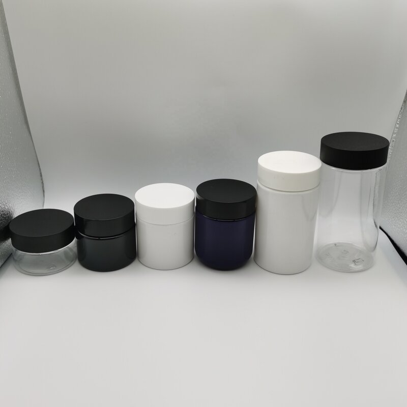Wide Mouth PET Jar Factory - OEM/ODM Custom 60-250ml White Black Wide Mouth PET Jar with Childproof Cap