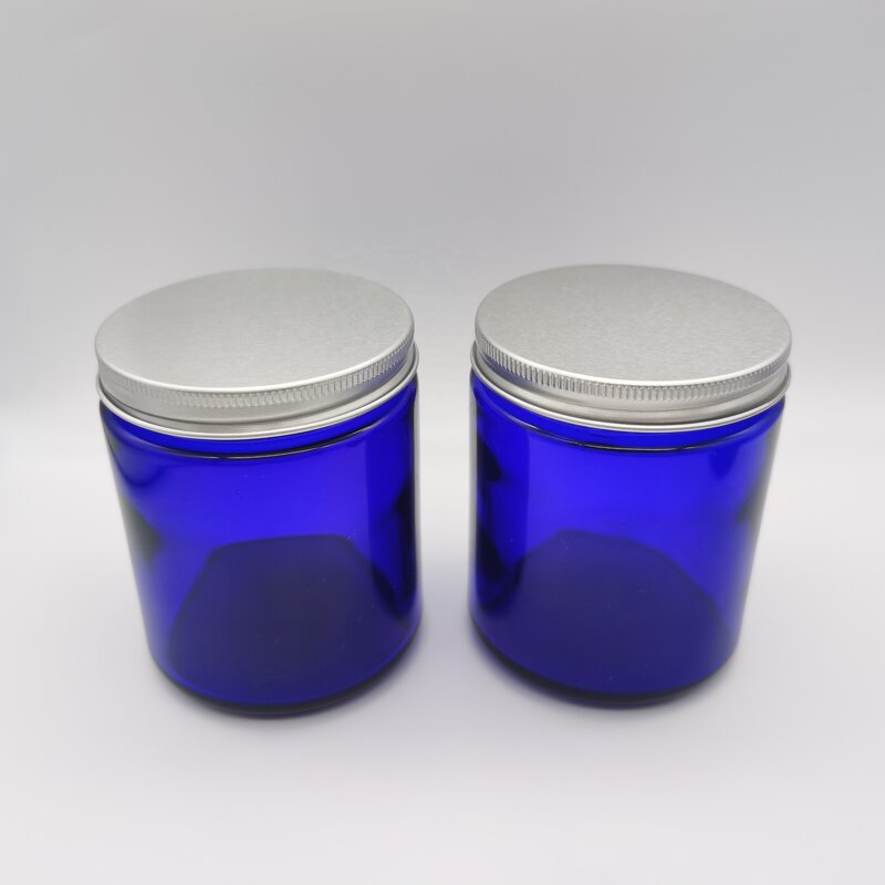 Cobalt Blue Empty Glass Candle Jar Factory - OEM/ODM Custom 250g Cobalt Blue Empty Glass Candle Jar for Candle Making
