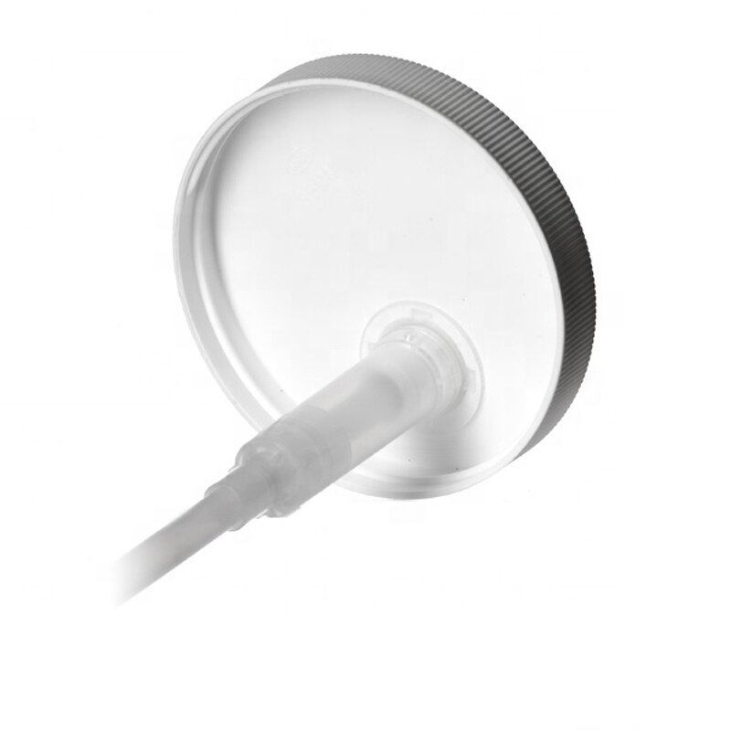 White PP Ribbed Skirt Cap Pump Factory - OEM/ODM Custom White PP 89-400 Ribbed Skirt Cap Pump with Dip Tube