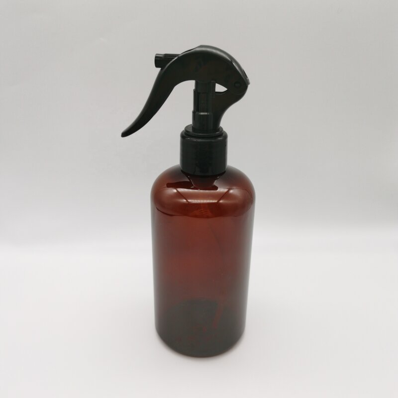 Hair Oil PET Bottles Factory - OEM/ODM Custom 16oz 500ml Amber Hair Oil Conditioner Pet Bottles with Trigger Sprayers