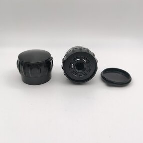 Spice Grinder Caps Manufacturer - OEM/ODM Custom Plastic Caps 38 mm Black Polypropylene Easy Grip Spice Grinder Caps