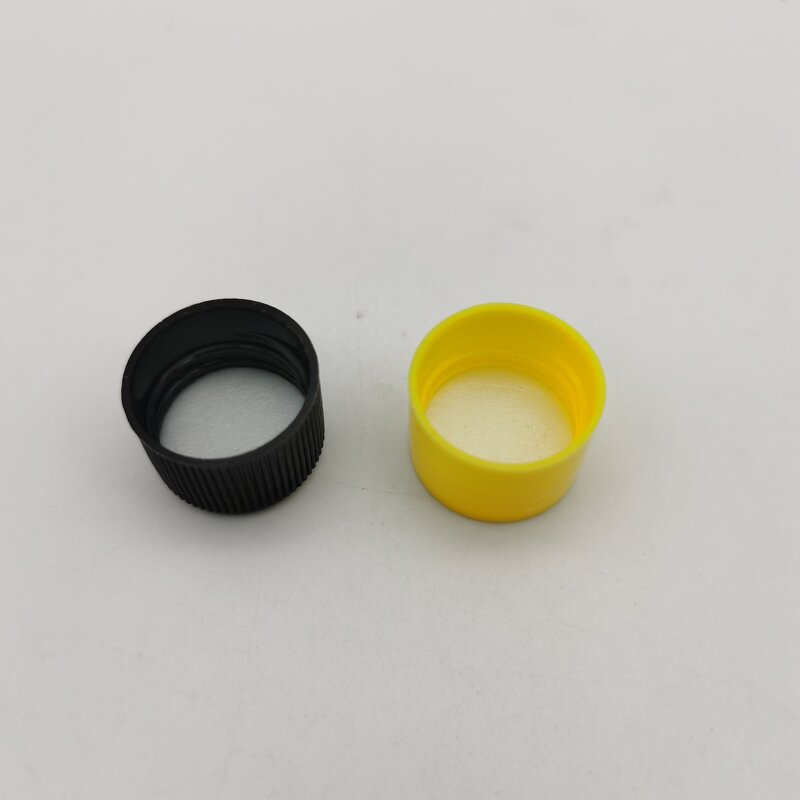 Plastic Cap with Induction Inner Seal Manufacturer - OEM/ODM Custom 24mm Black Ribbed Plastic Cap with Induction Inner Seal