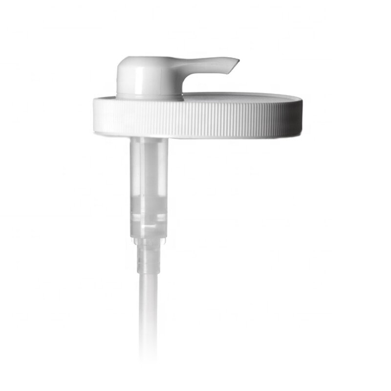 White PP Ribbed Skirt Cap Pump Factory - OEM/ODM Custom White PP 89-400 Ribbed Skirt Cap Pump with Dip Tube