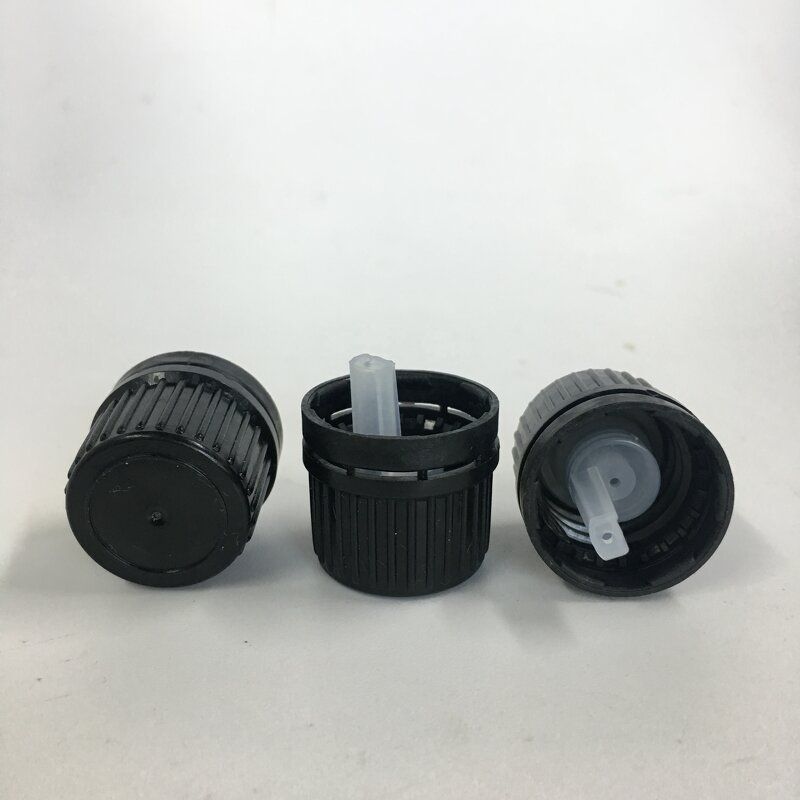 Tamper Evident Dropper Cap Factory - OEM/ODM Custom 18mm Black Tamper Evident Dropper Cap for Essential Oil Aromatherapy