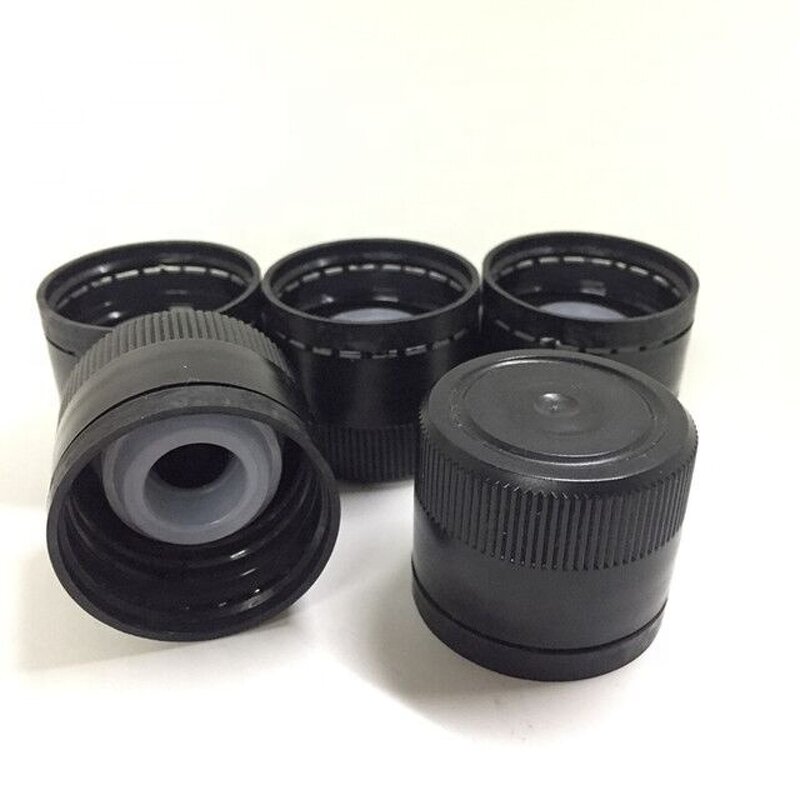 Black PP Tamper Evident Pourer Caps Factory - OEM/ODM Custom 31-500 Black PP Plastic Tamper Evident Pourer Caps