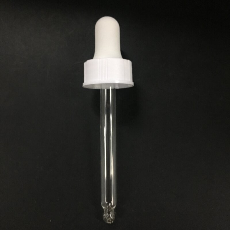 Glass Dropper with White Frosted Rubber Manufacturer - OEM/ODM Custom 20-400 Neck Finish Glass Dropper with White Frosted Rubber