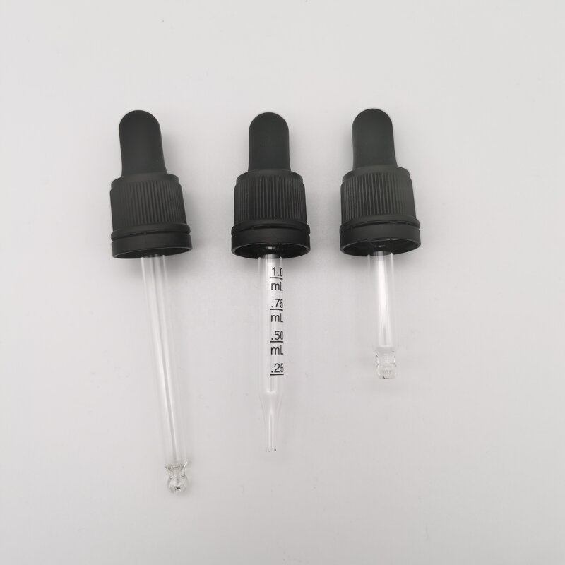Glass Dropper Cap Manufacturer - OEM/ODM Custom 18/410 Tamper Evident Glass Dropper Cap for Essential Oil Bottles
