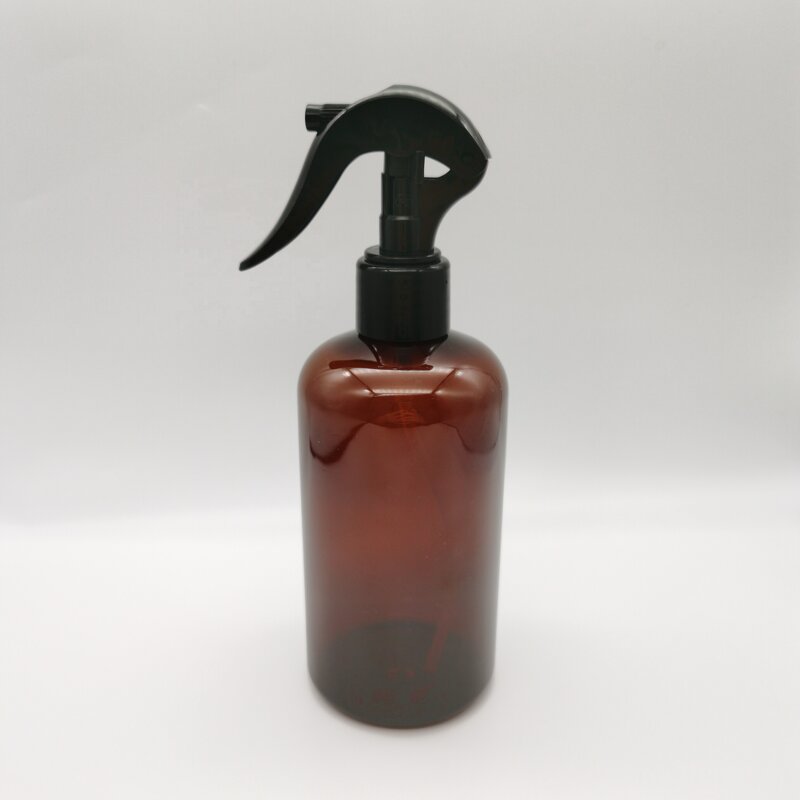 Hair Oil PET Bottles Factory - OEM/ODM Custom 16oz 500ml Amber Hair Oil Conditioner Pet Bottles with Trigger Sprayers