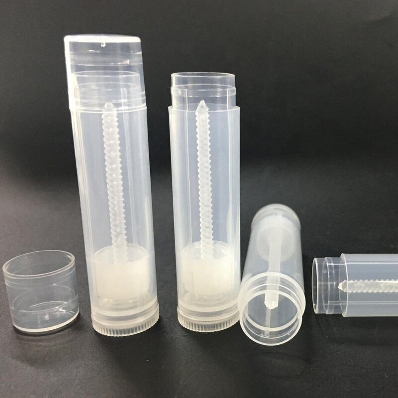 Lip Balm Empty Container Factory - OEM/ODM Custom 5g Lip Balm Empty Container Clear Tubes with Twist Bottom Top Lid