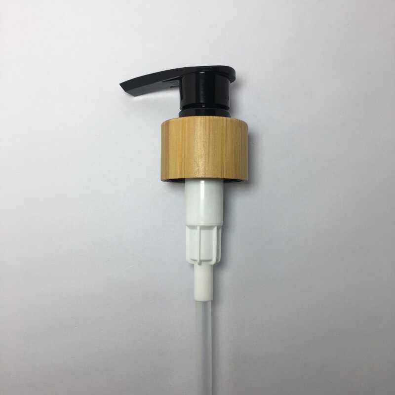 PP Plastic Bamboo Pump Factory - OEM/ODM Custom 24/410 PP Plastic Bamboo Wooden Dispenser Pump for Shampoo Bottle