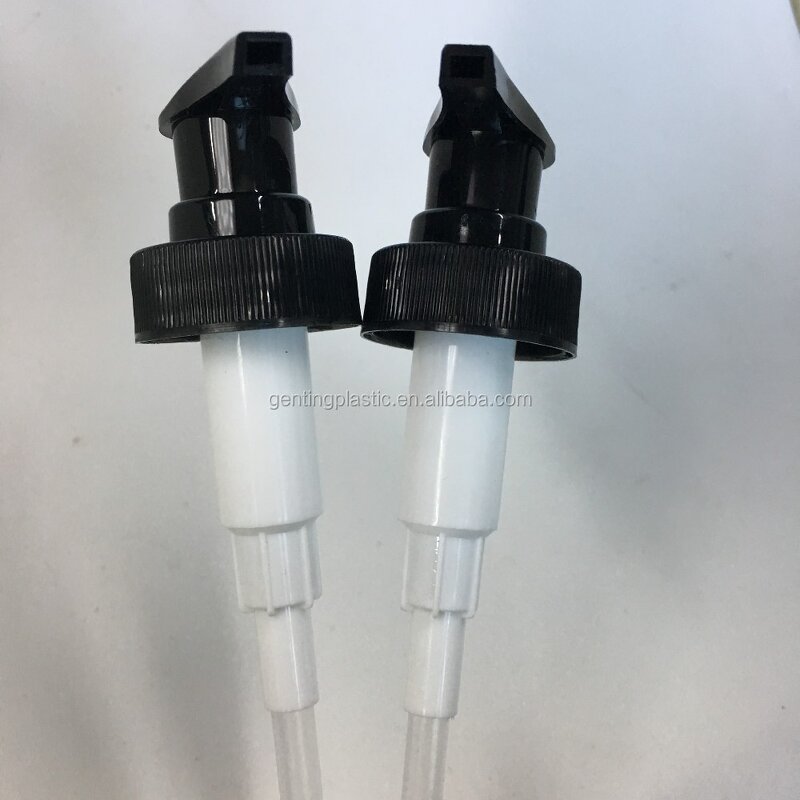 Shampoo Lotion Pump Factory - OEM/ODM Custom 28-400 Black PP Skibbed Pump Professional Plastic Shampoo Lotion Pump
