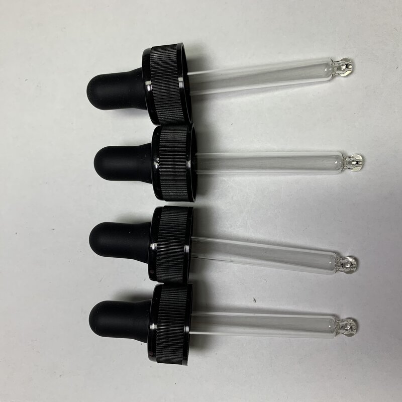 Black Dropper Cap Factory - OEM/ODM Custom Factory-made 28mm Large Black Dropper Cap for Amber Glass Syrup Bottle