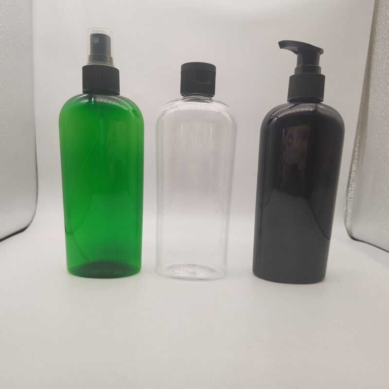 Green Oval PET Bottle Factory - OEM/ODM Custom 200ML Green Oval PET Bottle for Shampoo