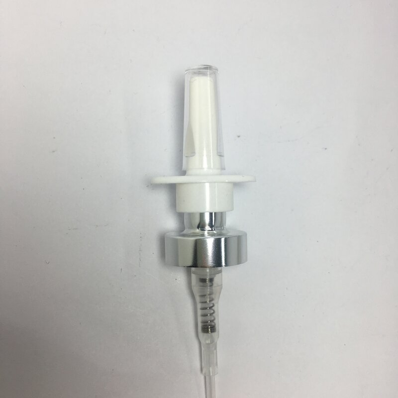 Aluminium Crimp Nasal Sprayer Factory - OEM/ODM Custom 18mm Silver Aluminium Pump Crimp Nasal Sprayer for Nose Treatment