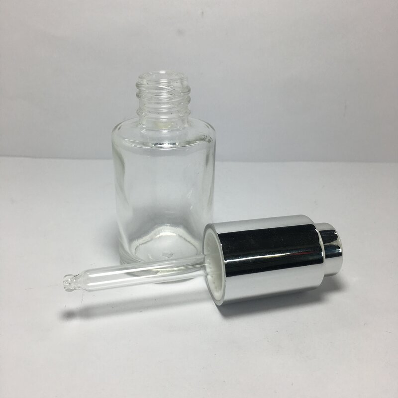 Silver Push Button Dropper Manufacturer - OEM/ODM Custom 30ml Silver Push Button Regular Dropper Aluminium Plastic Body