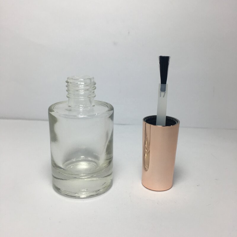 Round Glass Nail Polish Bottle Factory - OEM/ODM Custom 16ml Round Glass Nail Polish Bottle with Gold Cap and Brush
