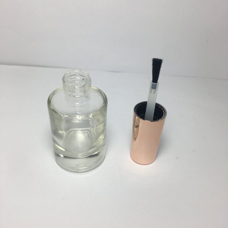 Round Glass Nail Polish Bottle Factory - OEM/ODM Custom 16ml Round Glass Nail Polish Bottle with Gold Cap and Brush