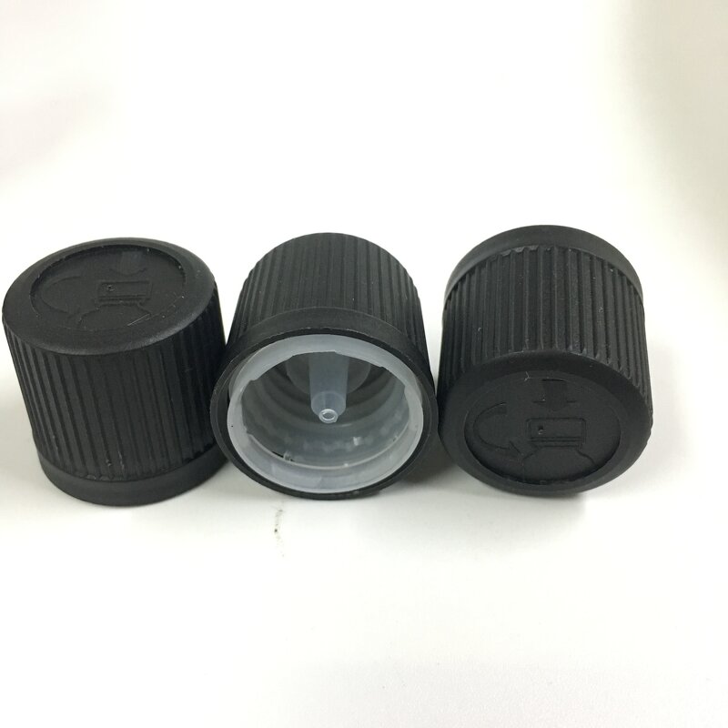 Black Tamper Evident Cap Factory - OEM/ODM Custom 18mm Black Tamper Evident Children Resistant Cap with Reducer