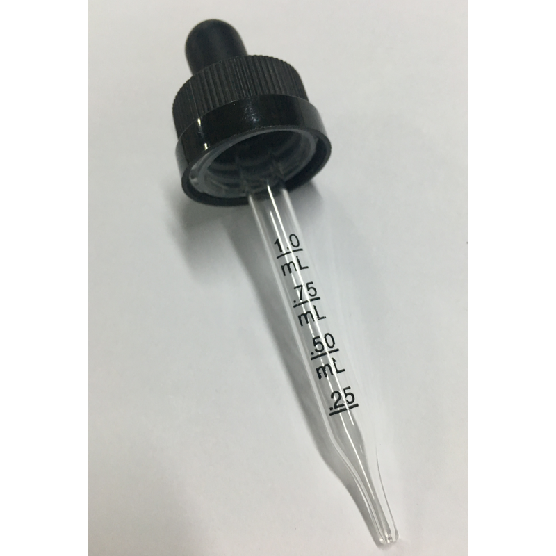 Black Child Resistant Glass Dropper Manufacturer - OEM/ODM Custom 2 oz Black Child Resistant CRC Glass Dropper 20-400
