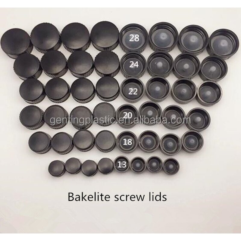 Black Phenolic Screw Cap Manufacturer - OEM/ODM Custom Black Phenolic 28mm Non-Spill Screw Cap with PP Polycone Liner